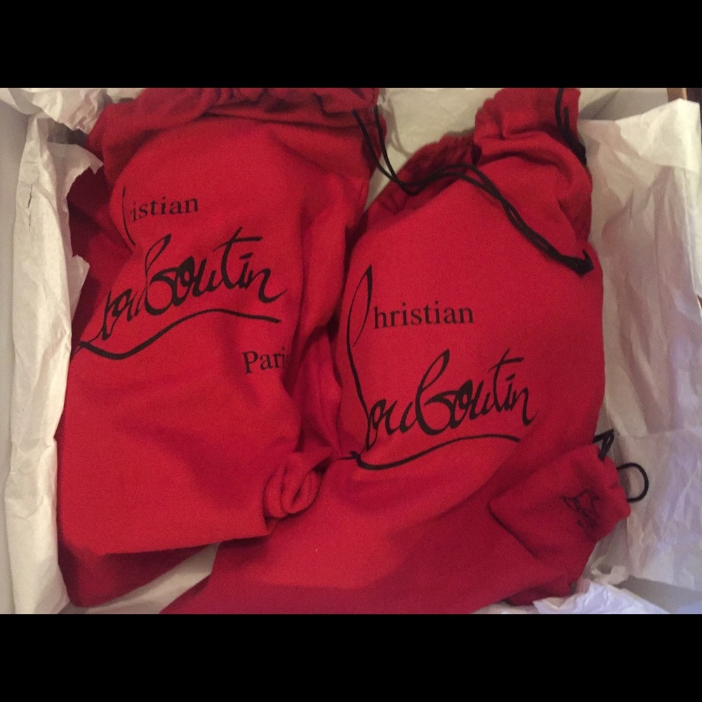 Christian Louboutin Dufoura 140 Suede PVC Heels - Picture 8 of 8